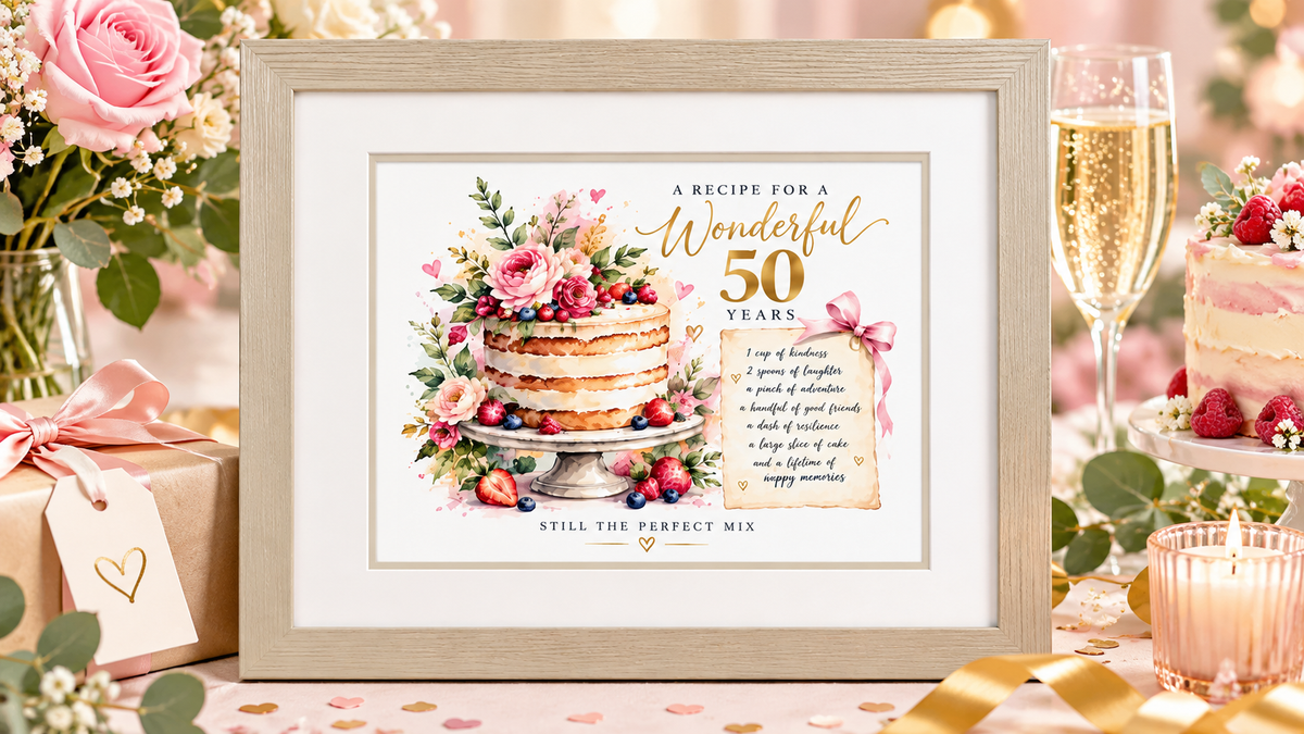 A Recipe for a Wonderful Birthday – Personalised Age Framed Print