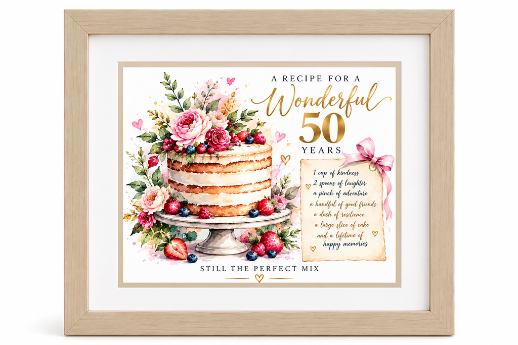 A Recipe for a Wonderful Birthday – Personalised Age Framed Print