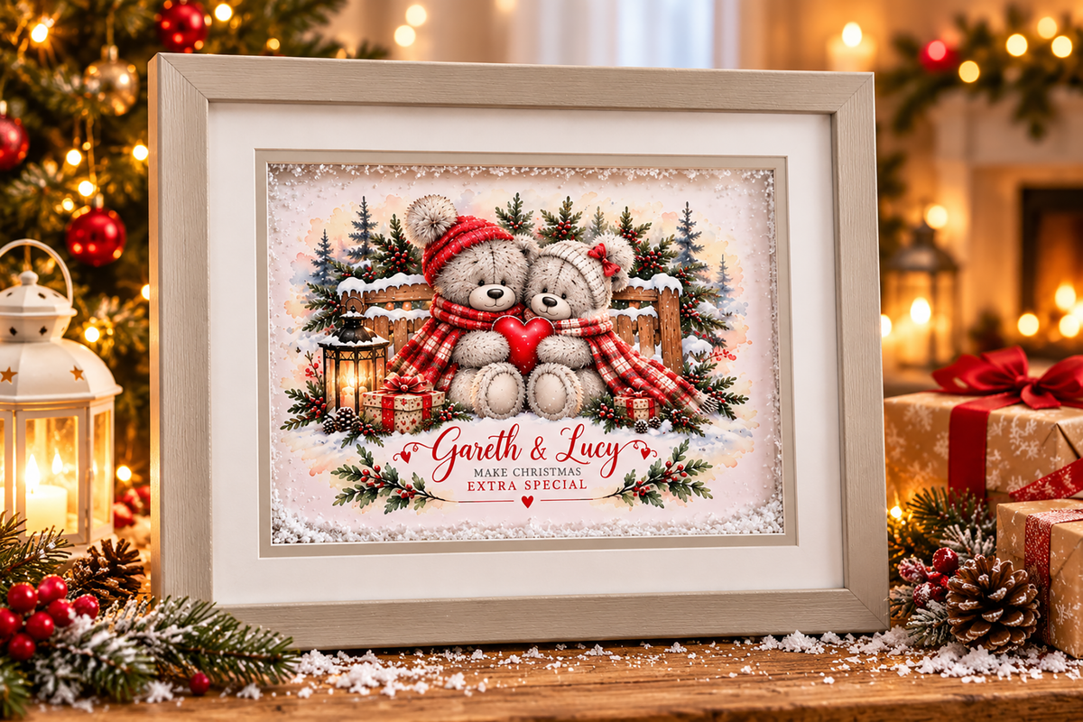 Personalised Christmas Couple Teddy Frame – Our Christmas Together
