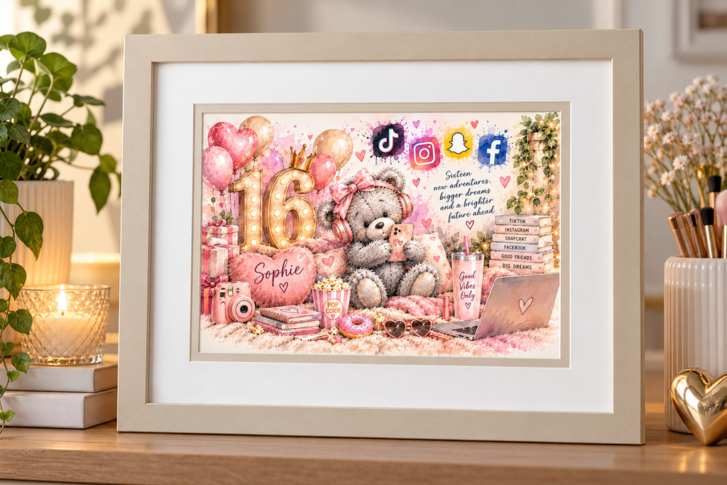 Personalised Birthday Interests Print – Name, Age & 5 Favourite Things
