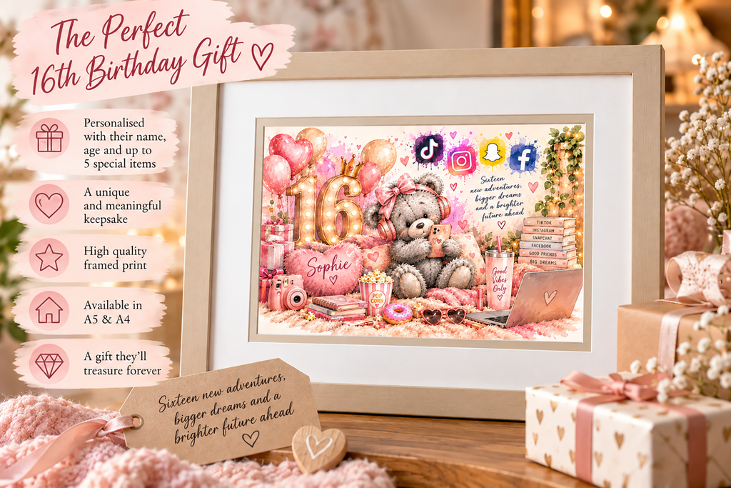 Personalised Birthday Interests Print – Name, Age & 5 Favourite Things