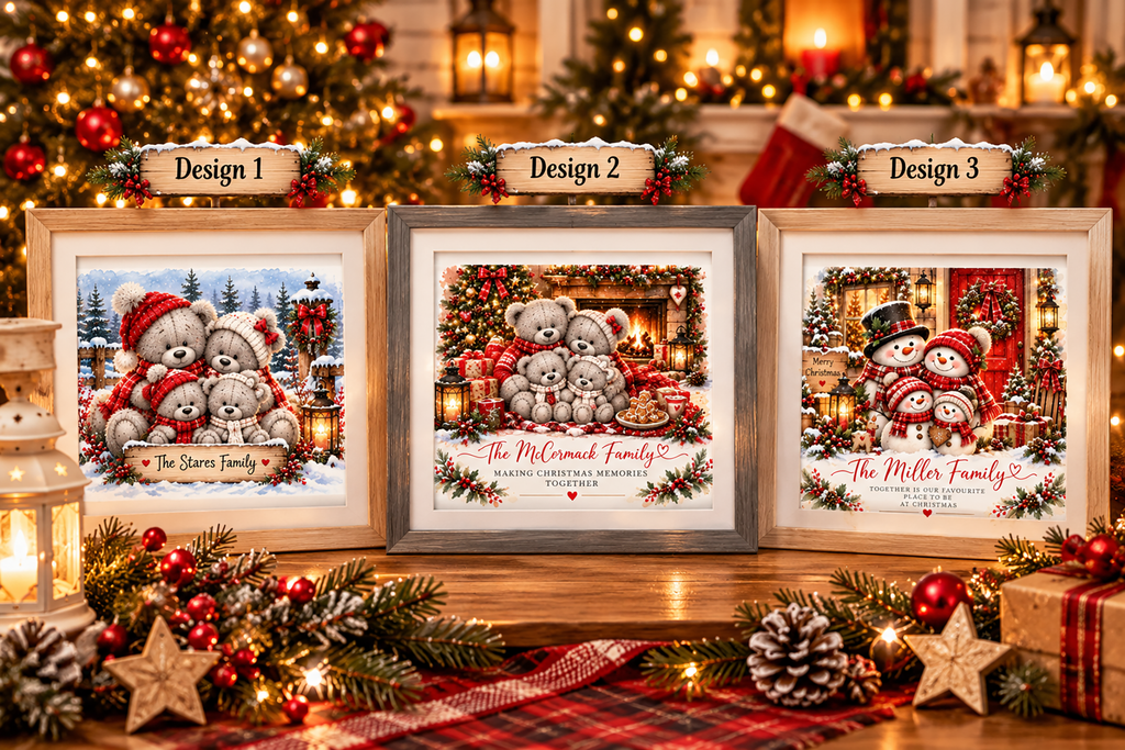 Personalised Family Christmas Teddy Print – Our Christmas Family