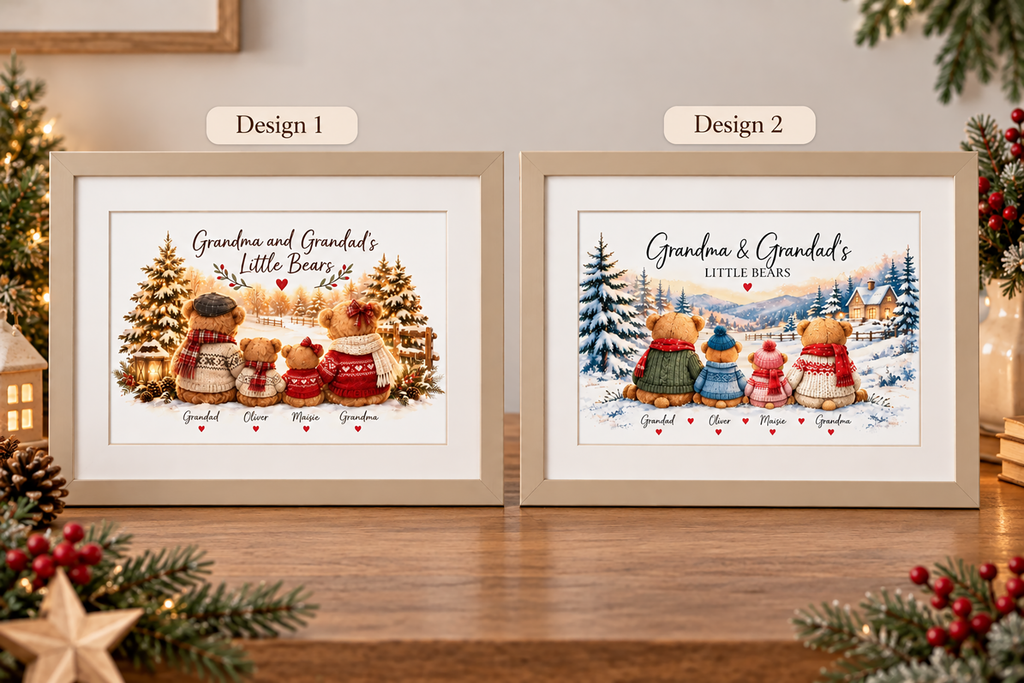 Personalised Grandma & Grandad’s Little Bears Christmas Print