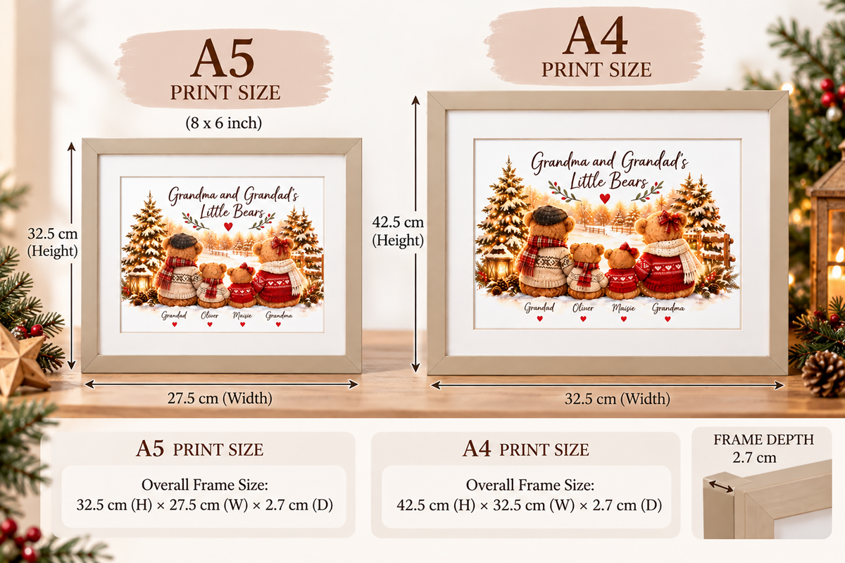Personalised Grandma & Grandad’s Little Bears Christmas Print