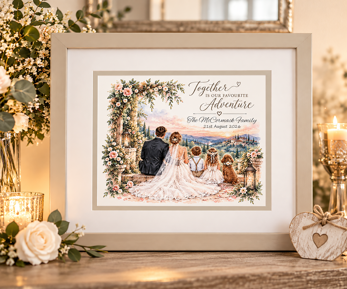 Together is our Adventure – Personalised Wedding Framed Print