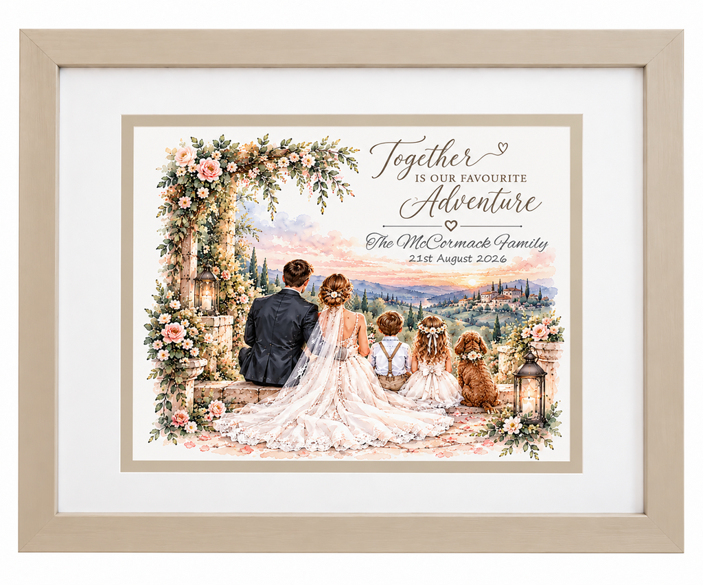 Together is our Adventure – Personalised Wedding Framed Print