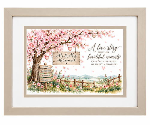 A love story built on beautiful moments – Personalised Wedding Framed Print