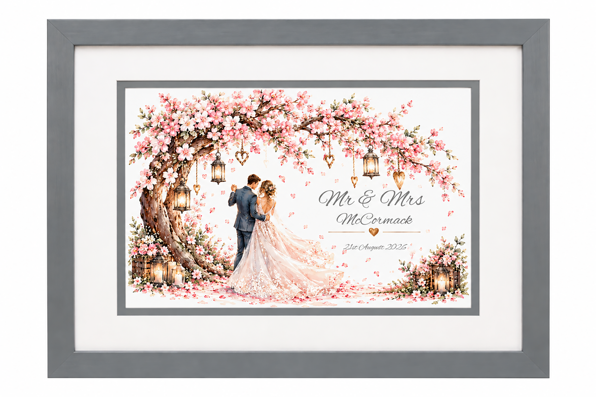 Under the Blossom Tree – Personalised Wedding Framed Print