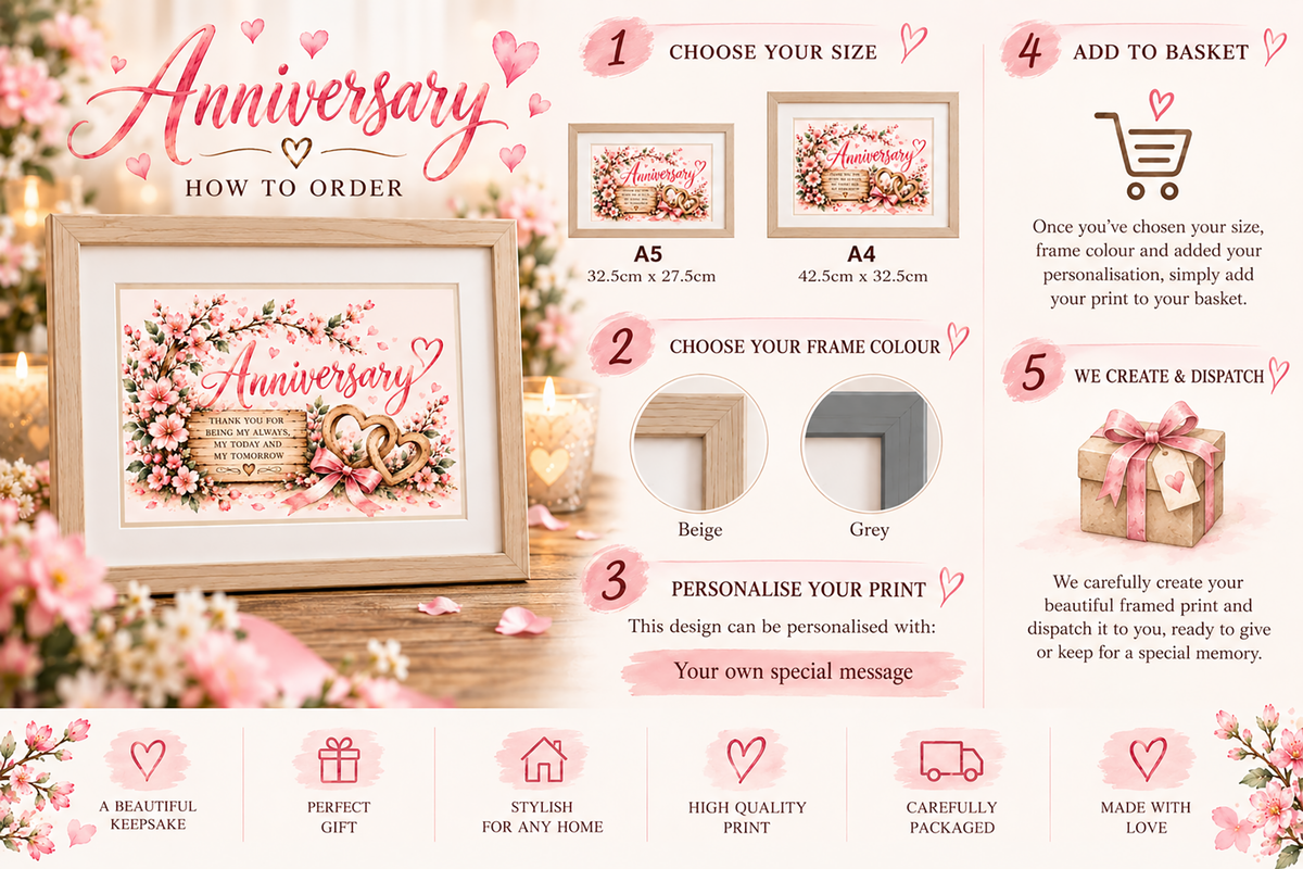 Personalised Quote Anniversary Framed Print