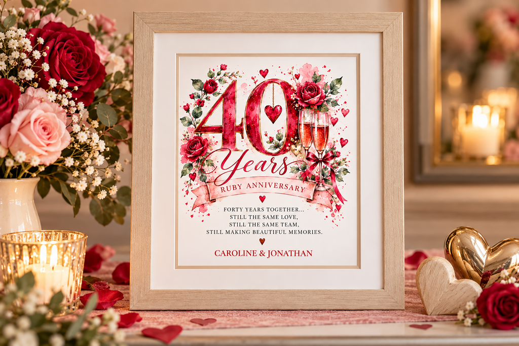 Personalised Milestone Anniversary Framed Print