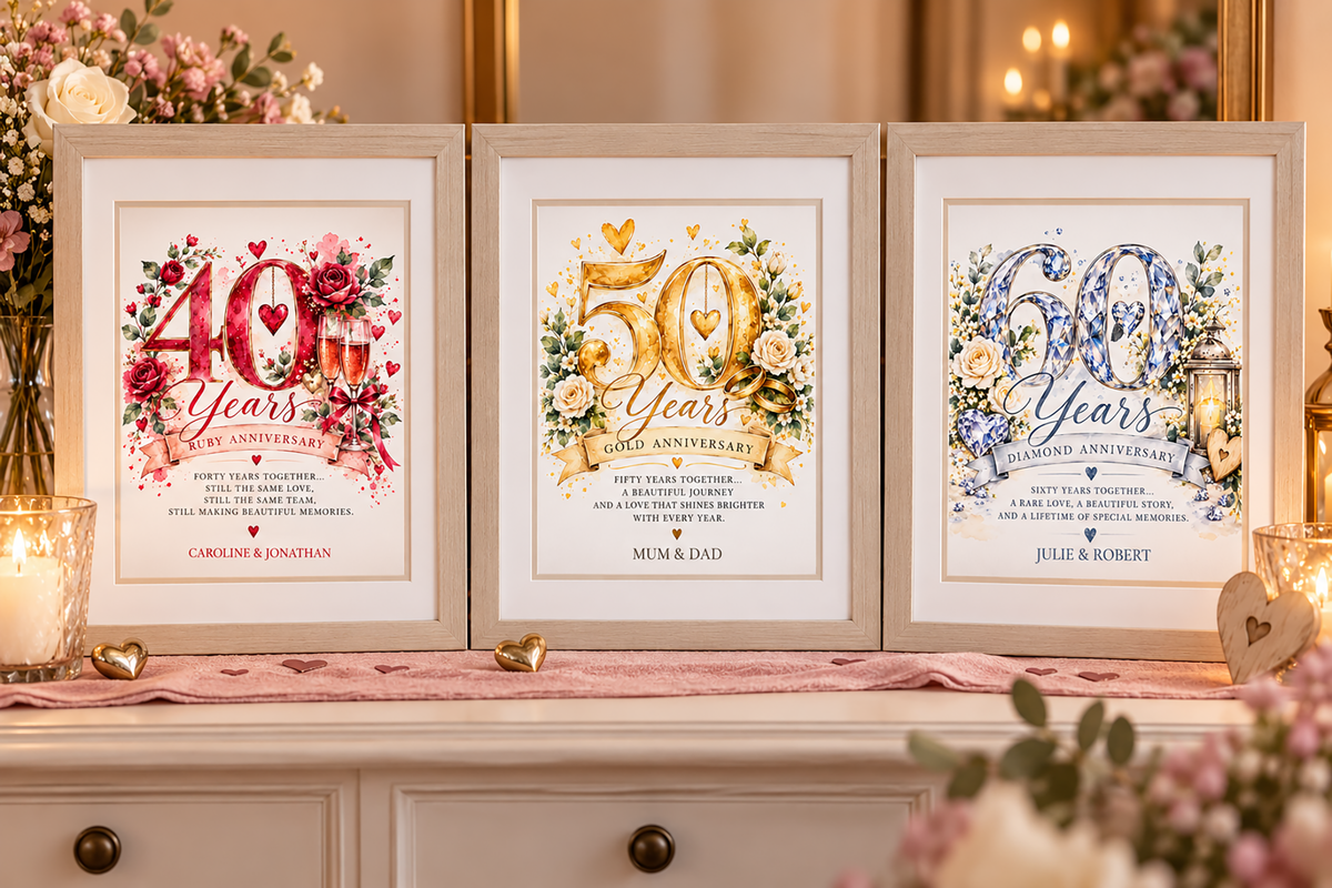 Personalised Milestone Anniversary Framed Print