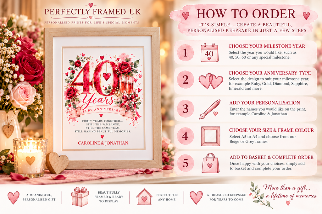 Personalised Milestone Anniversary Framed Print