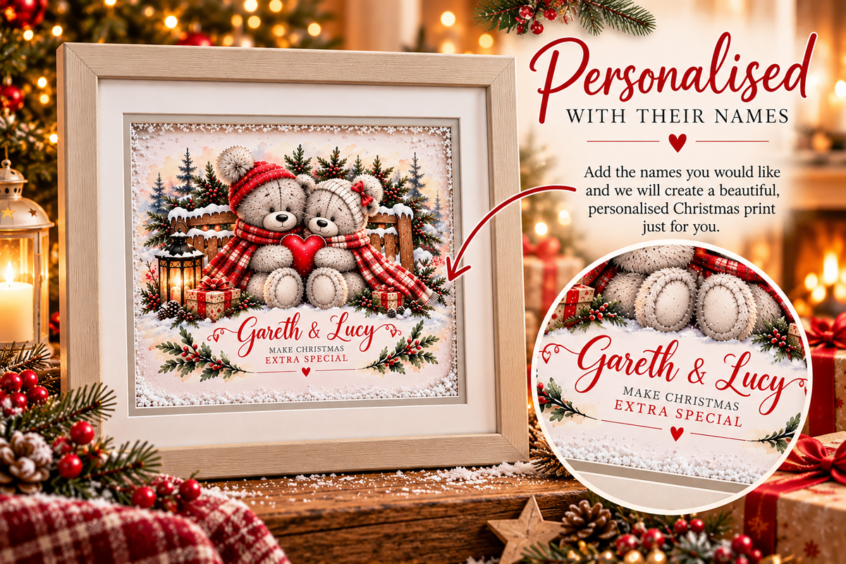 Personalised Christmas Couple Teddy Frame – Our Christmas Together