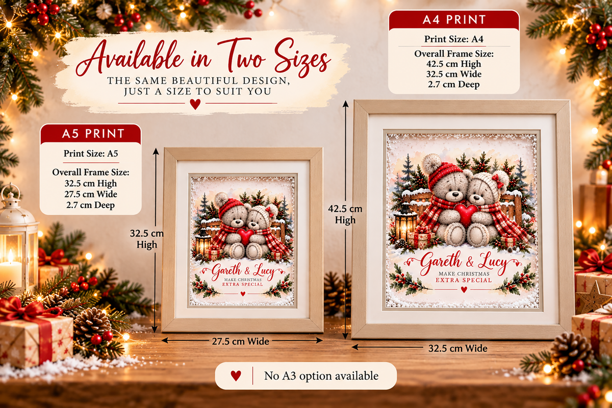 Personalised Christmas Couple Teddy Frame – Our Christmas Together